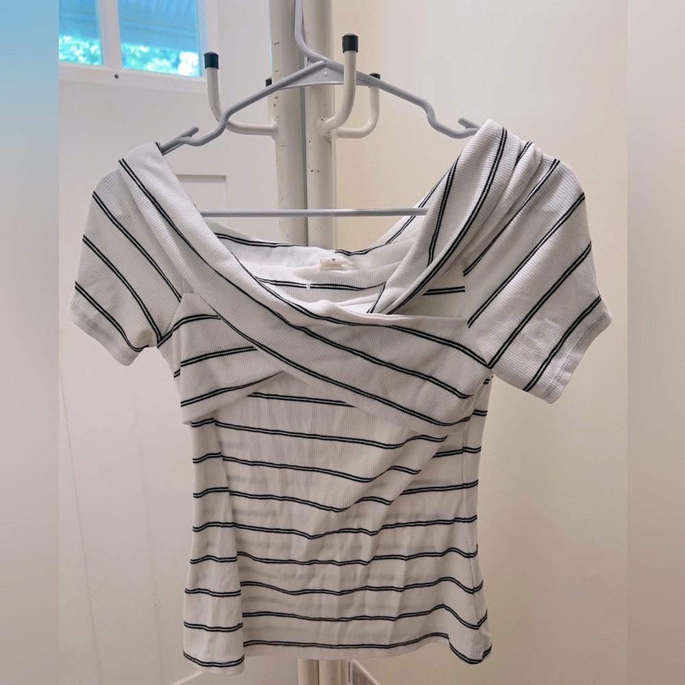 Size small cute cross off shoulder top